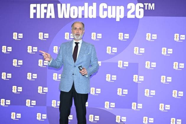 IPA85167209 - Rome : Olympic Stadium Press Room . FIFA World Cup 2026 presentation . In the photo : Giampaolo Rossi  Copyright: xMaurizioxD Avanzox xMaurizioxDxAvanzox 85167209