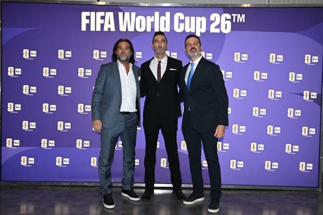 IPA85166952 - Rome : Olympic Stadium Press Room . Presentation FIFA World Cup 2026 . In the photo : Lele Adani,Alessandro Antinelli,Andrea Stramaccioni  Copyright: xMaurizioxD Avanzox xMaurizioxDxAvanzox 85166952