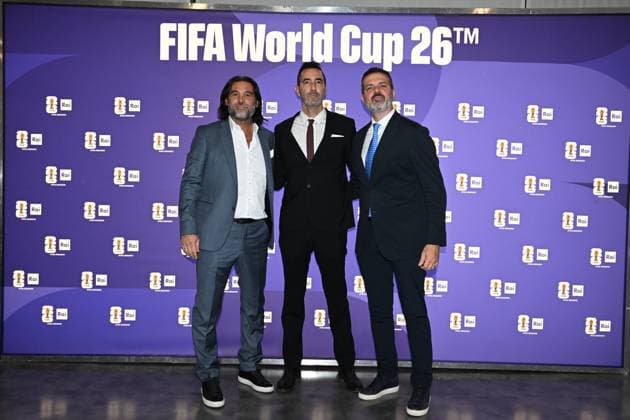 IPA85166954 - Rome : Olympic Stadium Press Room . Presentation FIFA World Cup 2026 . In the photo : Lele Adani,Alessandro Antinelli,Andrea Stramaccioni  Copyright: xMaurizioxD Avanzox xMaurizioxDxAvanzox 85166954
