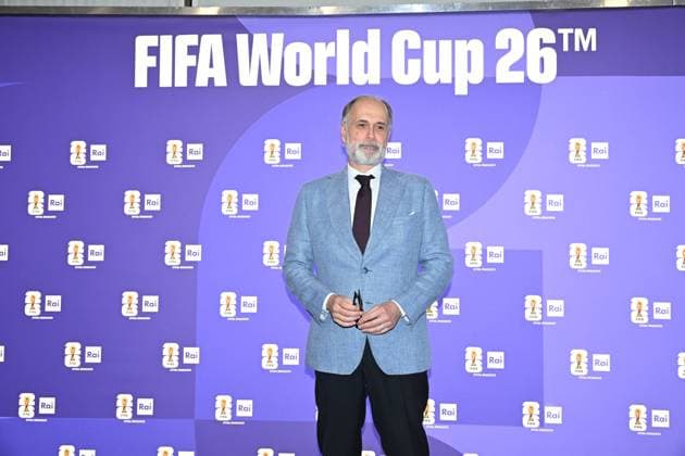 IPA85167214 - Rome : Olympic Stadium Press Room . FIFA World Cup 2026 presentation . In the photo : Giampaolo Rossi  Copyright: xMaurizioxD Avanzox xMaurizioxDxAvanzox 85167214
