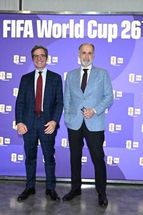 IPA85167220 - Rome : Olympic Stadium Press Room . FIFA World Cup 2026 presentation . In the photo : Marco Lollobrigida,Giampaolo Rossi  Copyright: xMaurizioxD Avanzox xMaurizioxDxAvanzox 85167220