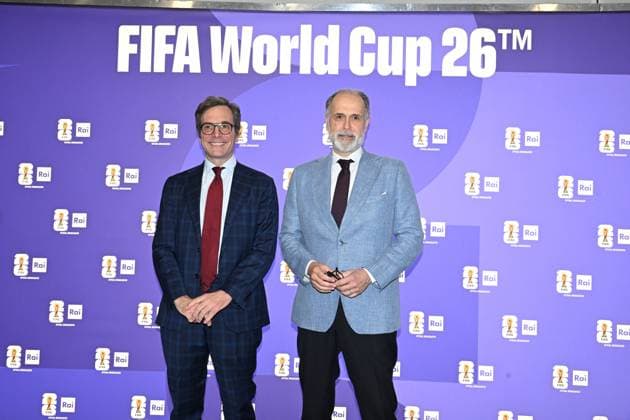 IPA85167222 - Rome : Olympic Stadium Press Room . FIFA World Cup 2026 presentation . In the photo : Marco Lollobrigida,Giampaolo Rossi  Copyright: xMaurizioxD Avanzox xMaurizioxDxAvanzox 85167222