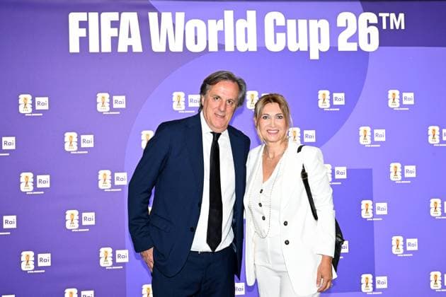 IPA85167228 - Rome : Olympic Stadium Press Room . FIFA World Cup 2026 presentation . In the photo : Paolo Paganini ,Simona Cantoni  Copyright: xMaurizioxD Avanzox xMaurizioxDxAvanzox 85167228