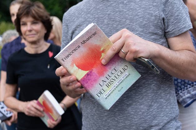 IPA85166815 - Presentation of the new book titled The Light of Awakening by Francesca Albanese at the Monk in Rome  Copyright: xMatteoxNardonex xx 85166815