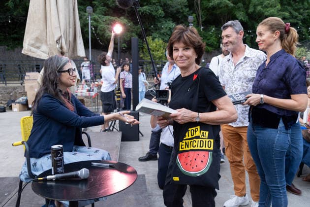 IPA85166817 - Francesca Albanese during the presentation of her new book entitled The Light of Awakening at the Monk in Rome  Copyright: xMatteoxNardonex xx 85166817