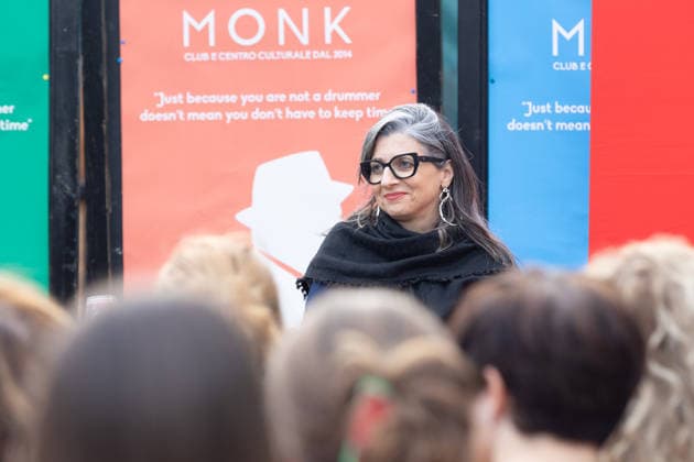IPA85166883 - Francesca Albanese during the presentation of her new book titled The Light of Awakening at the Monk in Rome  Copyright: xMatteoxNardonex xx 85166883