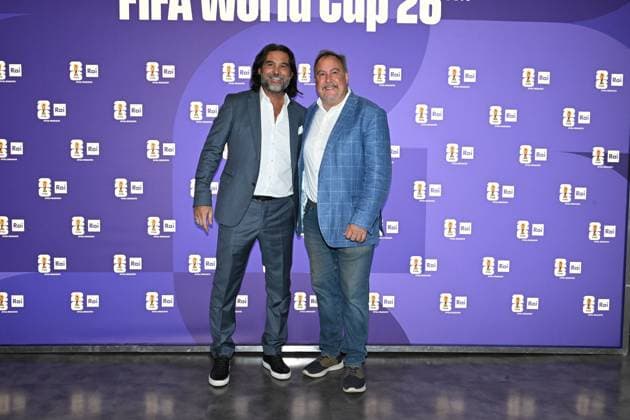 IPA85166963 - Rome : Olympic Stadium Press Room . FIFA World Cup 2026 Presentation . In the photo : Lele Adani,Dario Di Gennaro  Copyright: xMaurizioxD Avanzox xMaurizioxDxAvanzox 85166963