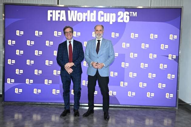 IPA85167216 - Rome : Olympic Stadium Press Room . FIFA World Cup 2026 presentation . In the photo : Marco Lollobrigida,Giampaolo Rossi  Copyright: xMaurizioxD Avanzox xMaurizioxDxAvanzox 85167216