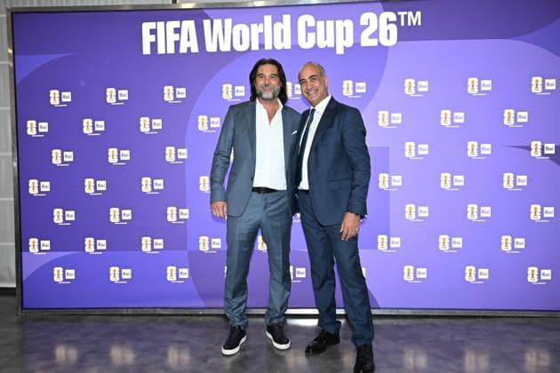 IPA85167233 - Rome : Olympic Stadium Press Room . FIFA World Cup 2026 presentation . In the photo : Lele Adani,Giuseppe Galati  Copyright: xMaurizioxD Avanzox xMaurizioxDxAvanzox 85167233