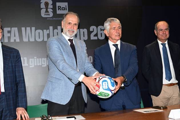 IPA85167251 - Rome : Olympic Stadium Press Room . Presentation FIFA World Cup 2026 . In the photo : Giampaolo Rossi,Andrea Abodi  Copyright: xMaurizioxD Avanzox xMaurizioxDxAvanzox 85167251