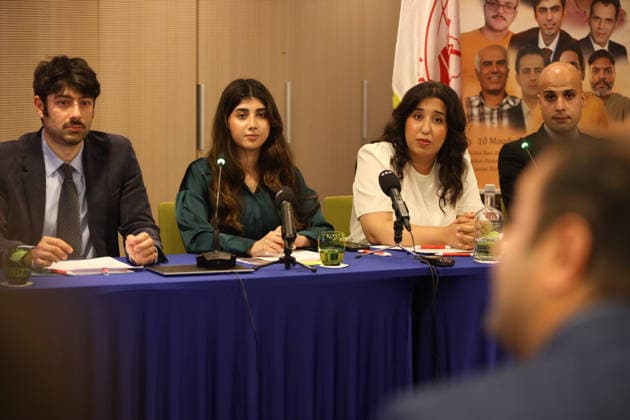 May 29, 2026, Brussels, Belgium: Panel speakers Soroush Aboutalebi, Rana Rahmanfard, and Rosa Zaraei sit together at the front table listening to an intervention from an audience member during the briefing. Representatives of Iranian youth communities from across Europe gathered for a press conference in Brussels titled Iran: Wave of Political Executions The EU™s Responsibility & Policy Options. During the event, human rights activists and youth association leaders presented a joint statement signed by over 1,000 young Iranians calling on the European Union to halt political executions in Iran, recognize the Iranian people s right to democratic change, and support the upcoming international demonstration in Paris on June 20. Br  - ZUMAs197 20260529_aaa_s197_160 Copyright: xSiavoshxHosseinix