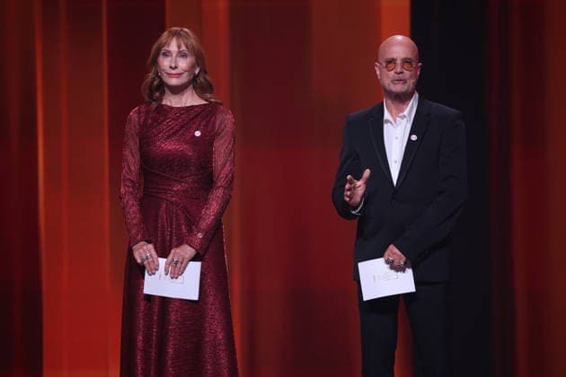 DEUTSCHER FILMPREIS 2026 - SHOW Christian Berkel & Andrea Sawatzki Laudatoren BESTER SCHNITT bei der Verleihung DEUTSCHER FILMPREIS 2026 in Berlin *** GERMAN FILM AWARD 2026 SHOW Christian Berkel Andrea Sawatzki Laudators BEST EDIT at the GERMAN FILM AWARD 2026 ceremony in Berlin Copyright: xEventpressxFuhrx