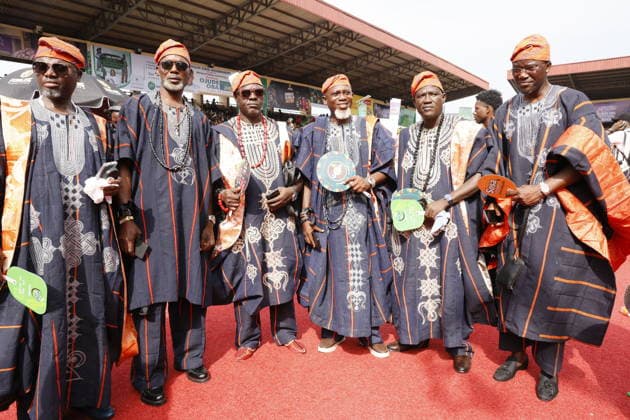 Ojude Oba Festival brings colorful celebrations to Ogun State in Nigeria OGUN STATE, NIGERIA - MAY 29: Traditional Ojude Oba Festival held takes place in honor of the Awujale, the traditional ruler of the Ijebu Kingdom, with residents filling the streets in vibrant traditional attire, in Ogun State in southwestern Nigeria, on May 29, 2026. The festival, symbolizing cultural identity, unity, and togetherness, features music and dancing as participants from different age and social groups join the celebrations. Emmanuel Osodi Anadolu Ogun Nigeria. Editorial use only. Please get in touch for any other usage.  Copyright: x2026xAnadoluxEmmanuelxOsodix
