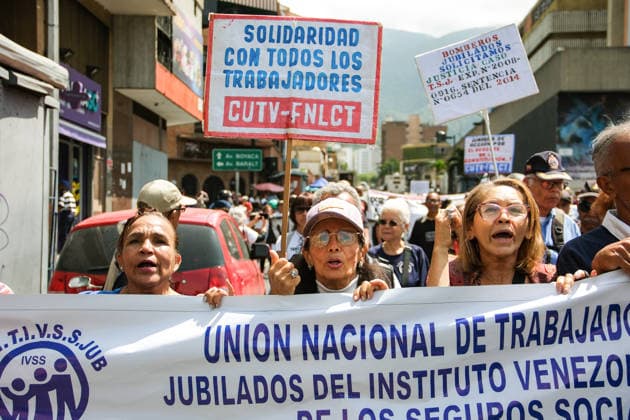 Retirees protest in Caracas on Senior Citizens’ Day over living conditions CARACAS, VENEZUELA - MAY 29: Retirees and pensioners gather at the corner of Salas Street on Senior Citizens’ Day to protest and demand improved living conditions, including a fair increase in pensions and access to essential social benefits, in Caracas, Venezuela, on May 29, 2026. Representatives from various sectors, including education, health, and universities, submit formal complaints and documents calling for dignified pensions, improved healthcare, and recovery of purchasing power. Diko Betancourt Anadolu Caracas Venezuela. Editorial use only. Please get in touch for any other usage.  Copyright: x2026xAnadoluxDikoxBetancourtx