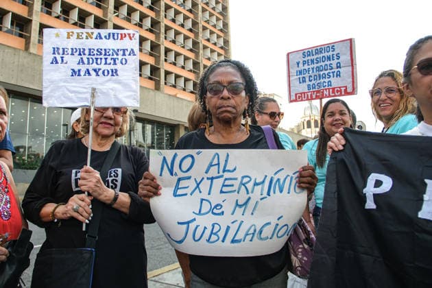 Retirees protest in Caracas on Senior Citizens’ Day over living conditions CARACAS, VENEZUELA - MAY 29: Retirees and pensioners gather at the corner of Salas Street on Senior Citizens’ Day to protest and demand improved living conditions, including a fair increase in pensions and access to essential social benefits, in Caracas, Venezuela, on May 29, 2026. Representatives from various sectors, including education, health, and universities, submit formal complaints and documents calling for dignified pensions, improved healthcare, and recovery of purchasing power. Diko Betancourt Anadolu Caracas Venezuela. Editorial use only. Please get in touch for any other usage.  Copyright: x2026xAnadoluxDikoxBetancourtx