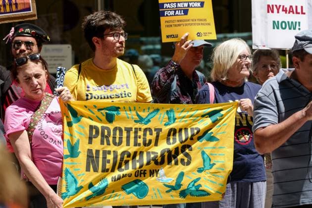 No Police and ICE Collusion Protest New York, NY- May 29: No Police and ICE Collusion Protest in front Of Gov. Kathy Hochul Midtown Office on May 29, 2026 Credit: Camara Porter AdMedia EDITORIAL USE ONLY  Copyright: xx AdMediax admphotostwo993089