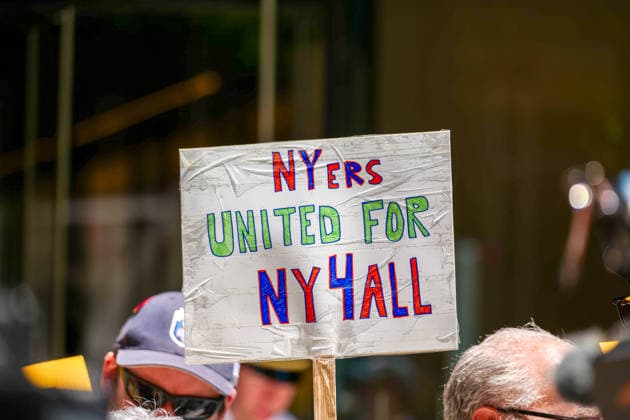 No Police and ICE Collusion Protest New York, NY- May 29: No Police and ICE Collusion Protest in front Of Gov. Kathy Hochul Midtown Office on May 29, 2026 Credit: Camara Porter AdMedia EDITORIAL USE ONLY  Copyright: xx AdMediax admphotostwo993093