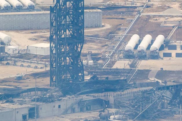 May 29, 2026, Cape Canaveral, Florida, USA: In an aerial view, the destroyed launch pad of Blue Origin on May 29, 2026 in Cape Canaveral Space Force Station, Florida. TheNew Glenn rocket exploded during a static fire test conducted at 9:00 p.m. EDT on May 28, 2026 ahead of its planned launch. Cape Canaveral USA - ZUMAb268 20260529_znp_b268_001 Copyright: xJenniferxBriggsx