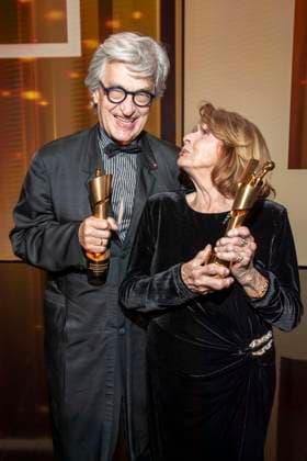 ABB FILMPREIS- Wim Wenders und Senta Berger Preistraeger mit Lola zu Gast auf der Party bei der Verleihung des Deutschen Filmpreis Lola 26 am Palais am Funkturm am 29.05.2026 in Berlin Berlin Deutschland *** ABB FILMPREIS Wim Wenders and Senta Berger award winners with Lola as guests at the party at the German Film Award ceremony Lola 26 at Palais am Funkturm on 29 05 2026 in Berlin Berlin Germany