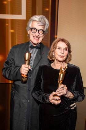 ABB FILMPREIS- Wim Wenders und Senta Berger Preistraeger mit Lola zu Gast auf der Party bei der Verleihung des Deutschen Filmpreis Lola 26 am Palais am Funkturm am 29.05.2026 in Berlin Berlin Deutschland *** ABB FILMPREIS Wim Wenders and Senta Berger award winners with Lola as guests at the party at the German Film Award ceremony Lola 26 at Palais am Funkturm on 29 05 2026 in Berlin Berlin Germany