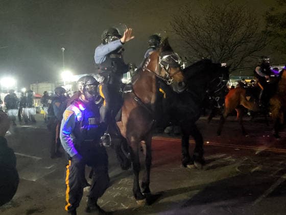 May 29, 2026, Newark, New Jersey, USA: Newark, New Jersey May 30,.2026.. Ice detention Center at Deleany Hall in Newark N.j..Ice Agents stand guard in front of the detention center to block activists from disrupting the detention process..New Jersey State Police in riot gear try and disperse the protestors. The New Jersey State Police.Used pepper spray, Flash Bang grenades,.shot rubber projectiles to Newark USA - ZUMAct2_ 20260529_faf_ct2_113 Copyright: xBrucexCotlerx