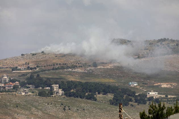 Israeli army continues air strikes on Lebanon s Nabatieh despite ceasefire NABATIEH, LEBANON - MAY 30: A view of smoke rising from the area following Israeli air strikes targeting the village of Yohmor and Mount Ali al-Tahir in Nabatieh Governorate, southern Lebanon, on May 30, 2026. The Israeli army continued to carry out air strikes on various towns in Nabatieh, violating the ceasefire agreement. Ramiz Dallah Anadolu Nabatieh Lebanon. Editorial use only. Please get in touch for any other usage.  Copyright: x2026xAnadoluxRamizxDallahx