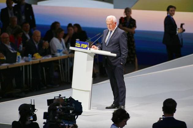 Berlin, Deutschland, 30.05.2026: Estrel: 77. Bundesparteitag der FDP: Wolfgang Kubicki, der sich zum Parteichef wählen lassen will *** Berlin, Germany, 30 05 2026 Estrel 77 Federal Party Conference of the FDP Wolfgang Kubicki, who wants to be elected party leader Copyright: xdtsxNachrichtenagenturx dts_121166