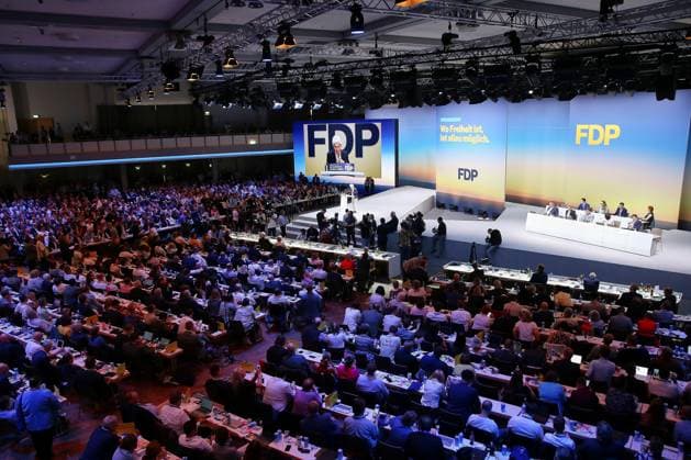 Berlin, Deutschland, 30.05.2026: Estrel: 77. Bundesparteitag der FDP: Marie-Agnes Strack-Zimmermann hält eine Rede und bewirbt sich für den Parteivorsitz *** Berlin, Germany, 30 05 2026 Estrel 77 Federal Party Conference of the FDP Marie Agnes Strack Zimmermann gives a speech and applies for the party chairmanship Copyright: xdtsxNachrichtenagenturx dts_121174
