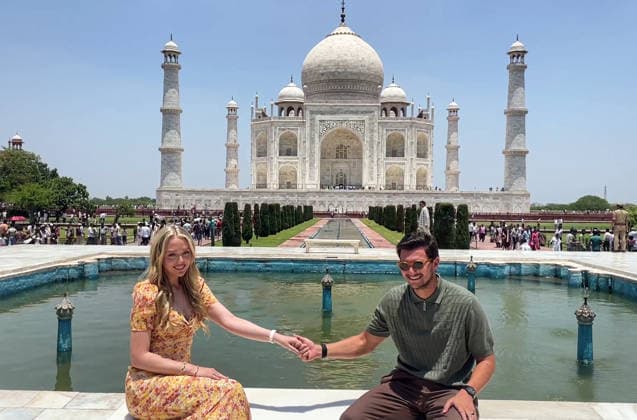 RECORD DATE NOT STATED Daughter of US President Donald Trump, Tiffany Trump with her husband Michael Boulos visits the Taj Mahal Agra, May 30 (ANI): Daughter of US President Donald Trump, Tiffany Trump with her husband Michael Boulos visits the Taj Mahal, in Agra on Saturday. (ANI Video Grab) Agra Uttar Pradesh India Copyright: xANIx ANI_20260530062