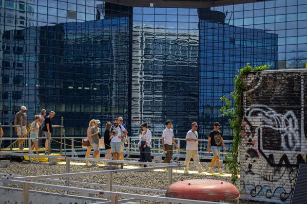 Rotterdam Rooftop Days event held in the Netherlands ROTTERDAM, NETHERLANDS - MAY 30: A view of the open roofs as visitors walk from roof to roof, exploring 12 interconnected rooftops via stairs and bridges and enjoying views of the city in Rotterdam, Netherlands, on May 30, 2026. The Rotterdam Rooftop Days Foundation has organized the 11th edition of the Rotterdam Rooftop Days event. The flat rooftops of 42 buildings in the city center were opened to the public. Abdullah Asiran Anadolu Rotterdam Netherlands. Editorial use only. Please get in touch for any other usage.  Copyright: x2026xAnadoluxAbdullahxAsiranx