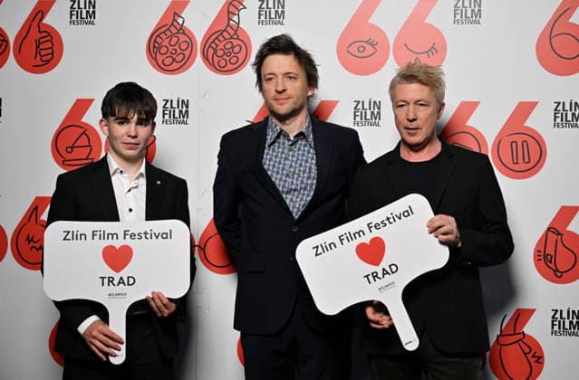 From left actor Dallan Woods, director Lance Daly and actor Aidan Gillen, delegation to the Irish film Trad, at the Zlin Film Festival, 66th International Film Festival for Children and Youth, Zlin, Czech Republic, May 30, 2026. (CTKxPhoto DaliborxGluck) CTKPhotoP2026053004164  CTKPhotoP2026053004164