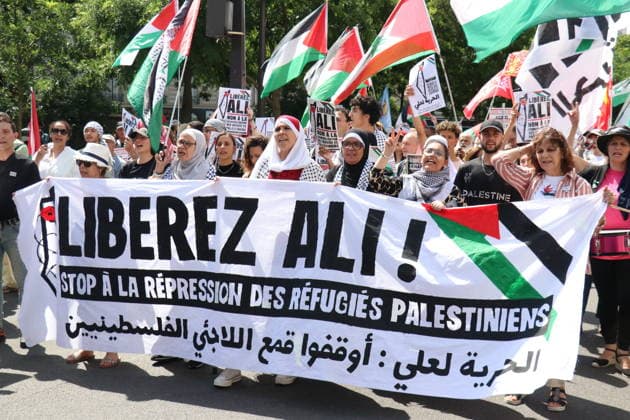 Demonstration for Ali’s release in Paris PARIS, FRANCE - MAY 30: Demonstrators, holding banners and flags, take part in a march in support of Ali, a Palestinian refugee detained in France for two years, calling for his release and an end to what they denounce as repression targeting Palestinian refugees, in Paris, France, on May 30, 2026. Umit Donmez Anadolu Paris France. Editorial use only. Please get in touch for any other usage.  Copyright: x2026xAnadoluxUmitxDonmezx