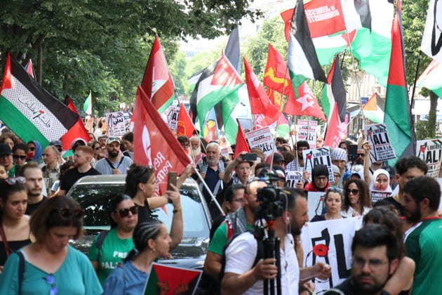 Demonstration for Ali’s release in Paris PARIS, FRANCE - MAY 30: Demonstrators, holding banners and flags, take part in a march in support of Ali, a Palestinian refugee detained in France for two years, calling for his release and an end to what they denounce as repression targeting Palestinian refugees, in Paris, France, on May 30, 2026. Umit Donmez Anadolu Paris France. Editorial use only. Please get in touch for any other usage.  Copyright: x2026xAnadoluxUmitxDonmezx