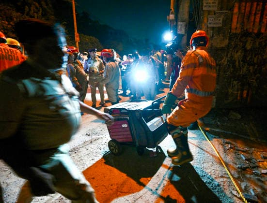 NEW DELHI, INDIA - MAY 30: Rescue personnel carry out rescue operations at the site of a five-storey building collapse on Westend Marg in Saidulajab, South Delhi, on May 30, 2026 in New Delhi, India. Several people are feared trapped under the rubble. The building housed a coaching institute on the ground floor. Construction work was ongoing on upper floors. Rescue operations are underway. Fire tenders and police are at the scene. Locals are assisting in the search efforts. (Photo by Raj K Raj Hindustan Times ) Multi-Storey Building Collapses In Delhi™s Saket; Several Feared Trapped