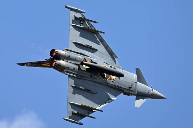 May 30, 2026, Hradec Kralove, Czech Republic: German Typhoon Demo Team of the German Air Force with Eurofighter Typhoon performing at the Aviaticka airshow in Hradec Kralove, Czech Republic on May 30, 2026. Hradec Kralove Czech Republic  - ZUMAr156 20260530_aap_r156_048 Copyright: xSlavekxRutax