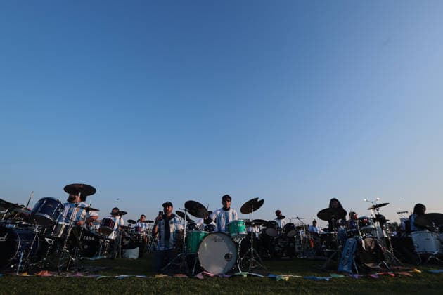 Drummers seek the Guinness World Record with more than 400 drums playing simultaneously in Buenos Aires BUENOS AIRES, ARGENTINA - MAY 30: More than 400 drummers perform simultaneously during the new edition of the Baterias a la Plaza festival at Parque Arroyo Vega in Buenos Aires, Argentina, on May 30, 2026. The event gathered musicians from across the country to share a unique open-air musical experience alongside influential figures of the Argentine drumming scene, as participants played synchronized patterns to create a collective soundscape. Luciano Gonzalez Anadolu Buenos Aires Argentina. Editorial use only. Please get in touch for any other usage.  Copyright: x2026xAnadoluxLucianoxGonzalezx