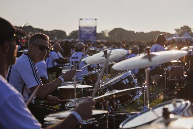 Drummers seek the Guinness World Record with more than 400 drums playing simultaneously in Buenos Aires BUENOS AIRES, ARGENTINA - MAY 30: More than 400 drummers perform simultaneously during the new edition of the Baterias a la Plaza festival at Parque Arroyo Vega in Buenos Aires, Argentina, on May 30, 2026. The event gathered musicians from across the country to share a unique open-air musical experience alongside influential figures of the Argentine drumming scene, as participants played synchronized patterns to create a collective soundscape. Luciano Gonzalez Anadolu Buenos Aires Argentina. Editorial use only. Please get in touch for any other usage.  Copyright: x2026xAnadoluxLucianoxGonzalezx