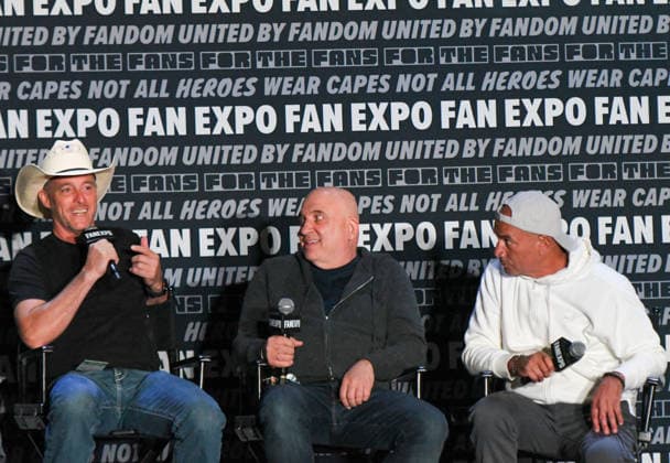 May 30, 2026, Philadelphia, Pennsylvania, United States: Actors BRENDAN WAYNE, JONNY COYNE, and TEMUERA MORRISON, participate in a fan Q&A the Philadelphia FanExpo held at the Philadelphia Convention Center in downtown Philadelphia PA Philadelphia United States - ZUMArf1_ 20260530_zaf_rf1_092 Copyright: xRickyxFitchettx