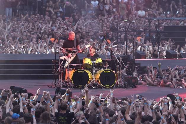 30.05.2026, Metallica im Konzert live im Olympiastadion, Berlin, Sänger und Gitarrist James Hetfield, Kirk Hammet, Lars Ulrich, Robert Trujilo, Berlin *** 30 05 2026, Metallica in concert live at the Olympiastadion, Berlin, singer and guitarist James Hetfield, Kirk Hammet, Lars Ulrich, Robert Trujilo, Berlin