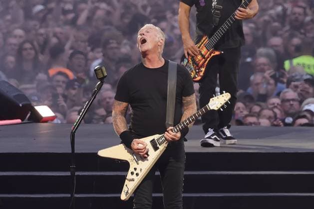 30.05.2026, Metallica im Konzert live im Olympiastadion, Berlin, Sänger und Gitarrist James Hetfield, Kirk Hammet, Lars Ulrich, Robert Trujilo, Berlin *** 30 05 2026, Metallica in concert live at the Olympiastadion, Berlin, singer and guitarist James Hetfield, Kirk Hammet, Lars Ulrich, Robert Trujilo, Berlin