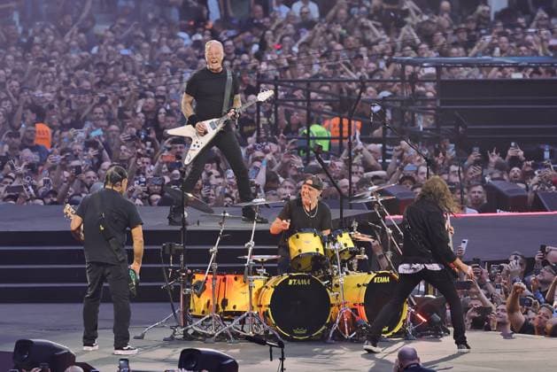 30.05.2026, Metallica im Konzert live im Olympiastadion, Berlin, Sänger und Gitarrist James Hetfield, Kirk Hammet, Lars Ulrich, Robert Trujilo, Berlin *** 30 05 2026, Metallica in concert live at the Olympiastadion, Berlin, singer and guitarist James Hetfield, Kirk Hammet, Lars Ulrich, Robert Trujilo, Berlin