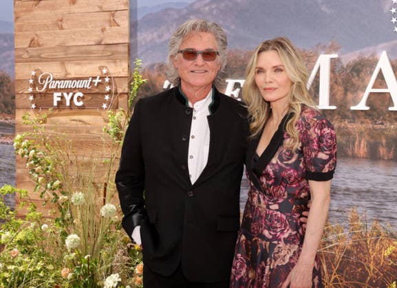 Kurt Russell and Michelle Pfeiffer attend the LA Emmy FYC Official Clips And Conversation For Paramount+ Original The Madison at the Television Academy s Wolf Theatre at the Saban Media Center in North Hollywood on Saturday, May 30, 2026.  LAP20260530267 GREGxGRUDT