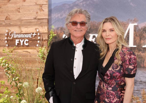 Kurt Russell and Michelle Pfeiffer attend the LA Emmy FYC Official Clips And Conversation For Paramount+ Original The Madison at the Television Academy s Wolf Theatre at the Saban Media Center in North Hollywood on Saturday, May 30, 2026.  LAP20260530268 GREGxGRUDT