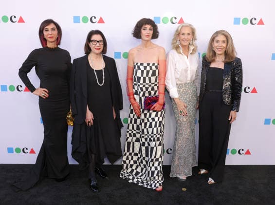 Maria Seferian, Ann Goldstein, Karyn Kohl, Carolyn Clark Powers and Terri Smooke attend the MOCA Gala 2026 at The Geffen Contemporary at MOCA in Los Angeles, CA on Saturday, May 30, 2026.  LAP20260530471 GregxGrudt