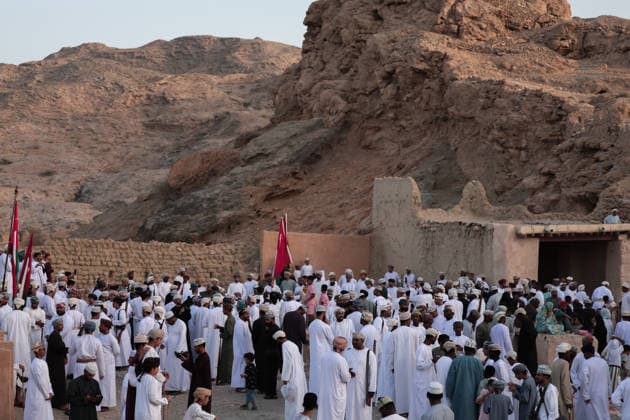 Fanja Azwa Festival in Oman FANJA, OMAN - MAY 30: Hundreds of people gather to take part in the traditional Fanja Azwa cultural event, a centuries-old celebration held during religious holidays, in Fanja, Ad Dakhiliyah region, Oman on May 30, 2026. The event, which has a history spanning more than 500 years, featured mass processions and performances of traditional Omani folk arts. The celebrations concluded with a ceremonial cannon firing. Shady Alassar Anadolu Fanja Oman. Editorial use only. Please get in touch for any other usage.  Copyright: x2026xAnadoluxShadyxAlassarx