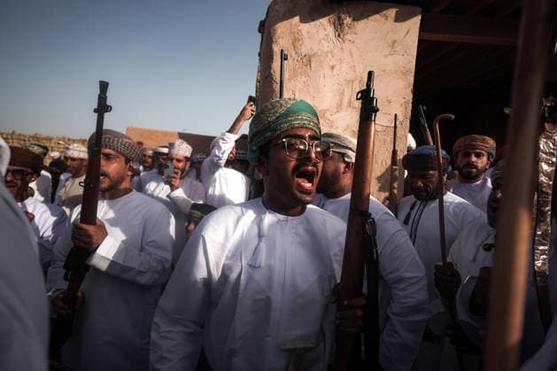 Fanja Azwa Festival in Oman FANJA, OMAN - MAY 30: Hundreds of people gather to take part in the traditional Fanja Azwa cultural event, a centuries-old celebration held during religious holidays, in Fanja, Ad Dakhiliyah region, Oman on May 30, 2026. The event, which has a history spanning more than 500 years, featured mass processions and performances of traditional Omani folk arts. The celebrations concluded with a ceremonial cannon firing. Shady Alassar Anadolu Fanja Oman. Editorial use only. Please get in touch for any other usage.  Copyright: x2026xAnadoluxShadyxAlassarx