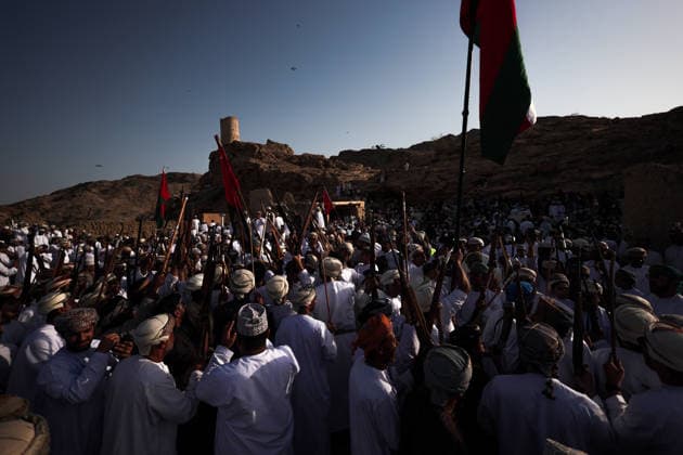 Fanja Azwa Festival in Oman FANJA, OMAN - MAY 30: Hundreds of people gather to take part in the traditional Fanja Azwa cultural event, a centuries-old celebration held during religious holidays, in Fanja, Ad Dakhiliyah region, Oman on May 30, 2026. The event, which has a history spanning more than 500 years, featured mass processions and performances of traditional Omani folk arts. The celebrations concluded with a ceremonial cannon firing. Shady Alassar Anadolu Fanja Oman. Editorial use only. Please get in touch for any other usage.  Copyright: x2026xAnadoluxShadyxAlassarx