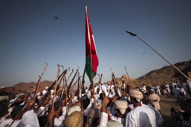 Fanja Azwa Festival in Oman FANJA, OMAN - MAY 30: Hundreds of people gather to take part in the traditional Fanja Azwa cultural event, a centuries-old celebration held during religious holidays, in Fanja, Ad Dakhiliyah region, Oman on May 30, 2026. The event, which has a history spanning more than 500 years, featured mass processions and performances of traditional Omani folk arts. The celebrations concluded with a ceremonial cannon firing. Shady Alassar Anadolu Fanja Oman. Editorial use only. Please get in touch for any other usage.  Copyright: x2026xAnadoluxShadyxAlassarx