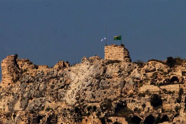 May 31, 2026, Arnoun, Arnoun, Lebanon: The Israeli flag flies along with the flag of Golani Brigade over of the Crusader-era Beaufort (Belfort) Castle, known locally as Qalaat al-Chakif in the southern Lebanese village of Arnoun. The strategic hilltop fortress, which commands sweeping views of the region, was secured following intense fighting and airstrikes as Israel expanded its ground operations across the Litani river. Israeli Defense Minister Israel Katz said the army had seized the medieval fortress of Beaufort, in southern Lebanon, where it has expanded its operations against the pro-Iranian Hezbollah. Arnoun Lebanon  - ZUMAn313 20260531_zip_n313_003 Copyright: xMarwanxNaamanix