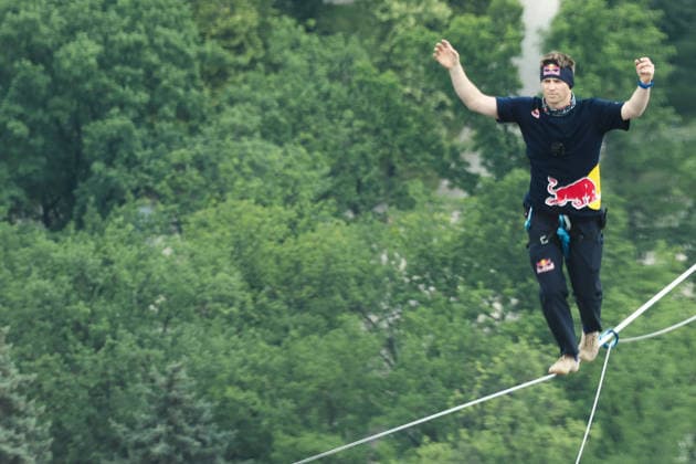 Jaan Roose crossed a highline between two tallest Polish building WARSAW, POLAND - MAY 31: Jaan Roose walks a highline between the Palace of Culture and Science and Varso Tower during the Red Bull Time Line in Warsaw, Poland, May 31, 2026. During the event Estonian slackliner crossed a 500-meter-long line suspended about 180 meters above the city streets between two tallest buildings in Poland. Jakub Porzycki Anadolu Warsaw Poland. Editorial use only. Please get in touch for any other usage.  Copyright: x2026xAnadoluxJakubxPorzyckix